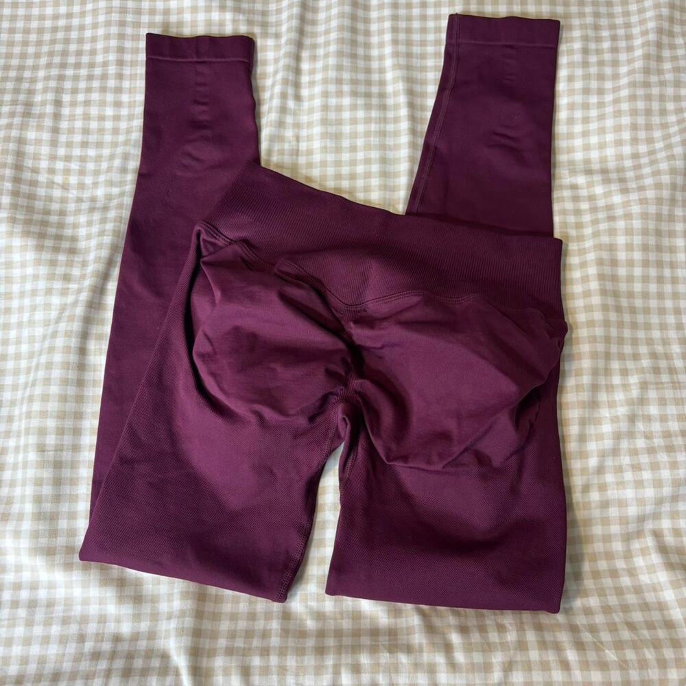Burgundy Wine Scrunch Leggings